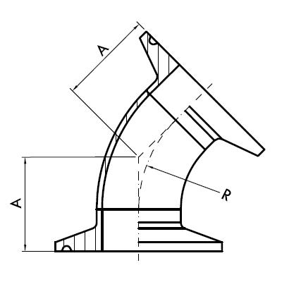 DT-4.1.1-6(DT17), 45° Bends Clamp Ended